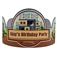Construction Theme Birthday Party Crown